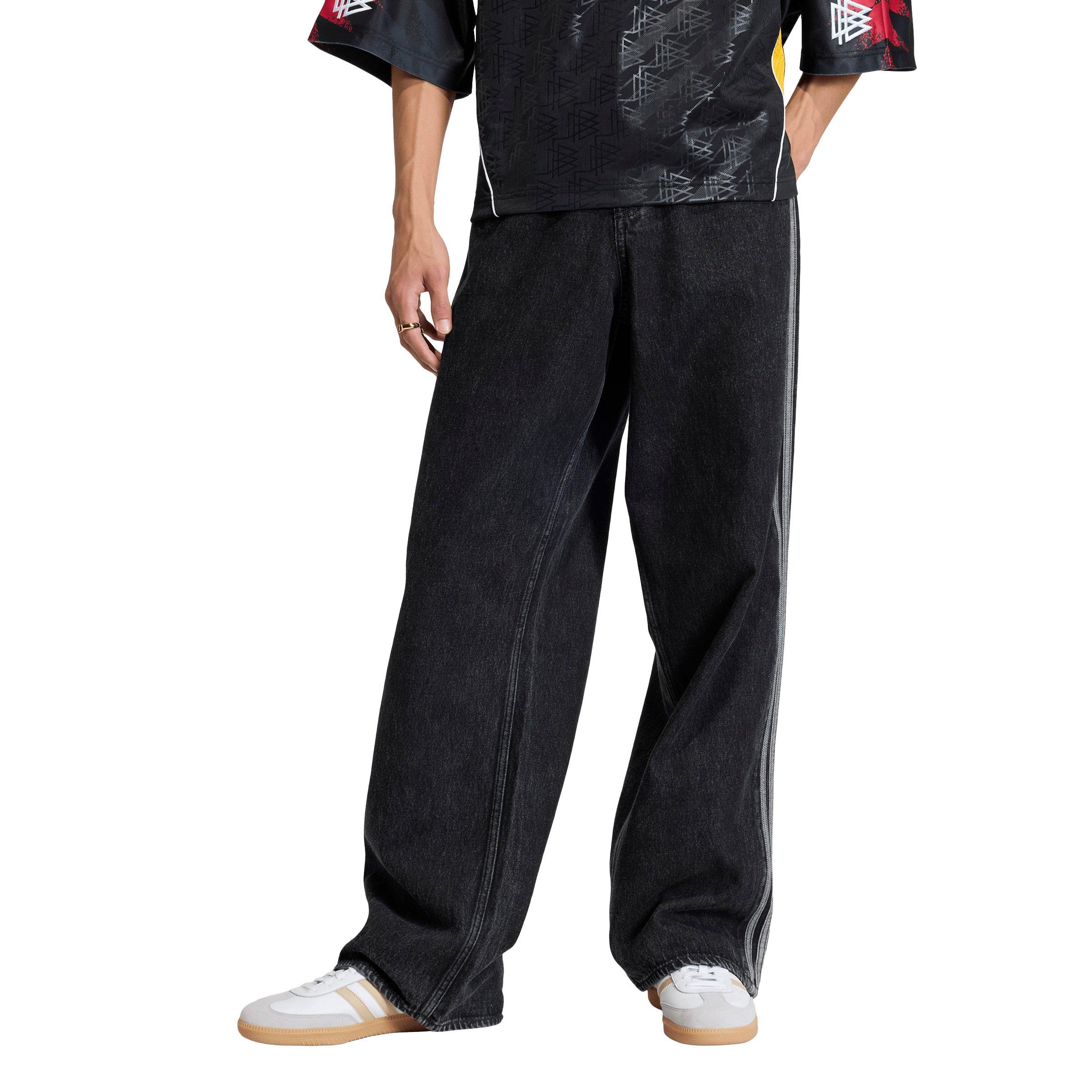 adidas Originals Men's Adicolor Firebird Black Wash Denim Jeans - BLACK